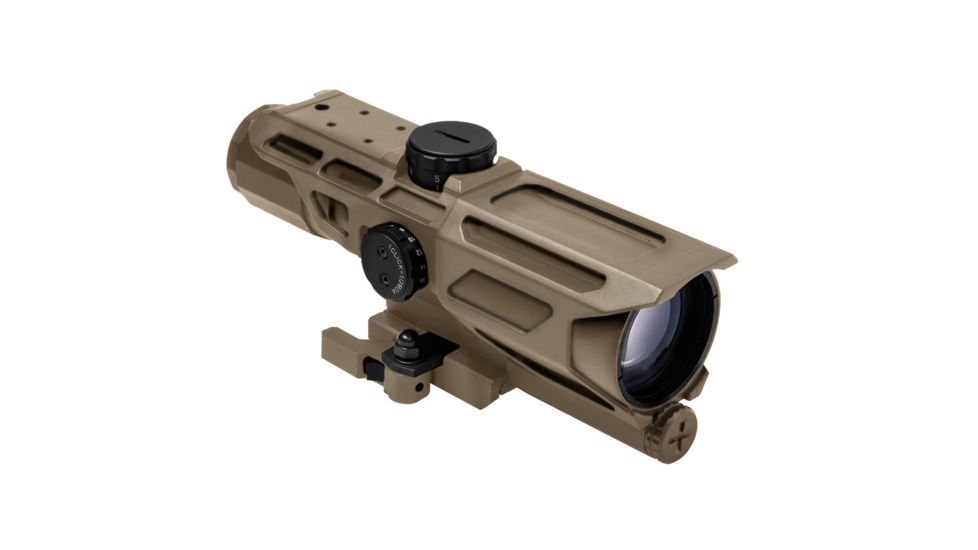 NcSTAR MARK III Gen3 Tactical 3-9x40 Mil Dot Rifle Scope,P4 Sniper Reticle,Red/Blue Illimination,Green Lens, Tan, VSTP3940GV3T