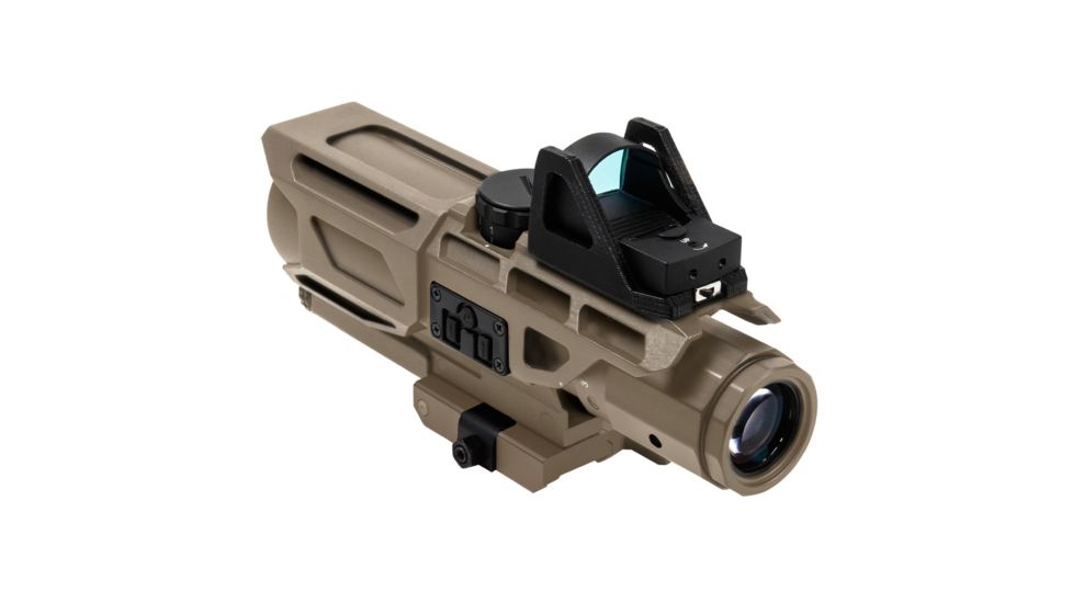 NcSTAR Ultimate Sighting System Gen3 3-9x40 Rifle Scope,Red Micro Dot,P4 Sniper Reticle,Red/Blue Illumination,Green Lens, Tan, VSTP3940GDV3T