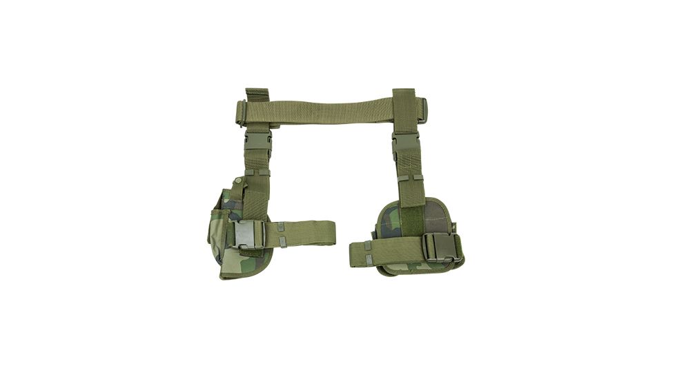 NcSTAR Vism 3 Piece Drop Leg Right Handed Gun Holster/Magazine Holder, Woodland Camo CV2908WC