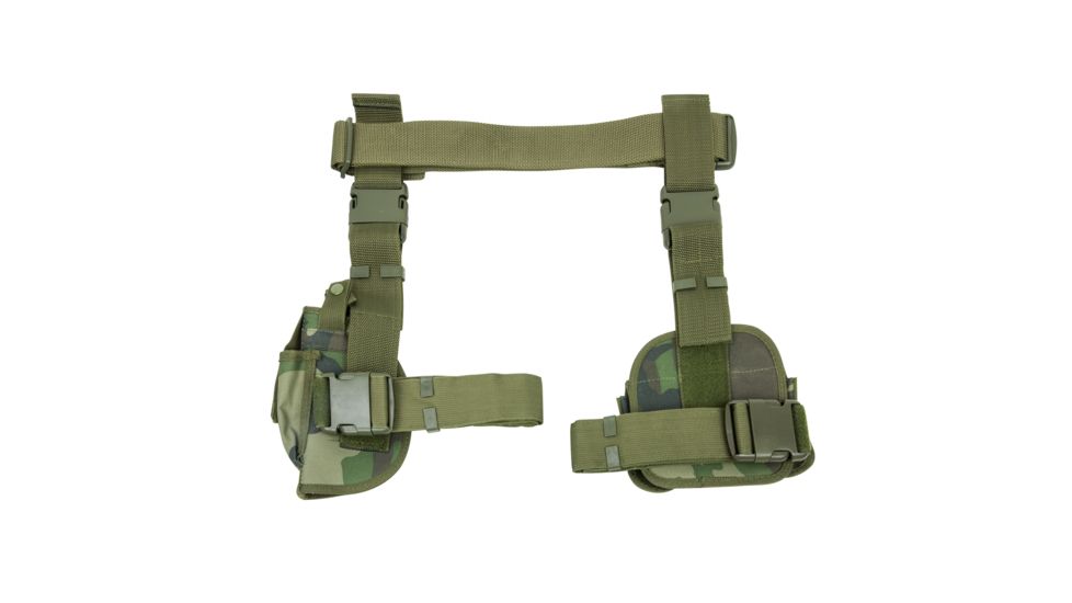 NcSTAR Vism 3 Piece Drop Leg Right Handed Gun Holster/Magazine Holder, Woodland Camo, CV2908WC