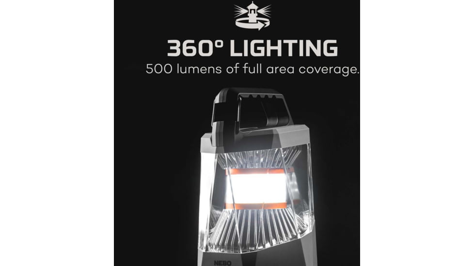 Nebo Galileo Powerful Lantern and Power Bank, 500 Lumens, Gray, NEB-LTN-1000