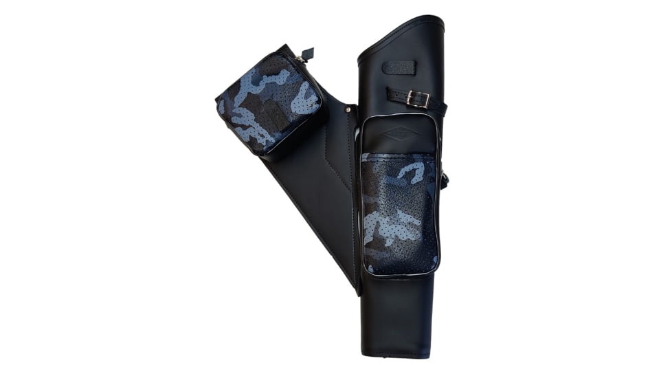 Neet NT-2100 Leather Target Quiver 1004278, Black/Blue Camo, 3 Arrow, 1136