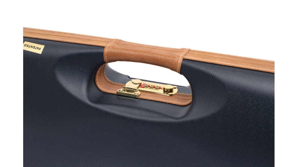 Negrini OU Deluxe High Rib Trap/Sporting Shotgun Case, Navy/Tobacco Leather/Navy Interior, 1657LX/5164