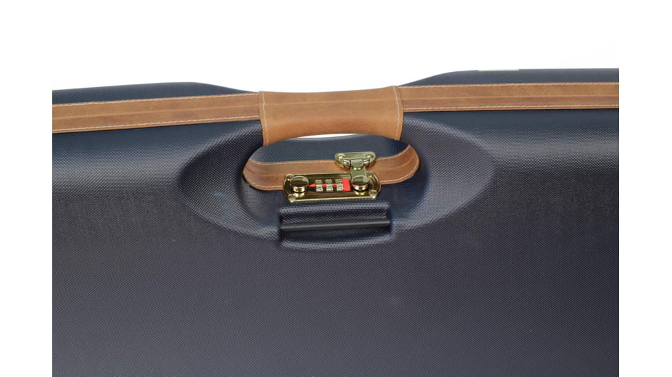 Negrini OU Deluxe Skeet Single Shotgun Case + Tube Set, Navy/Tobacco Leather/Navy Interior, 1659LX-TUBE/5161