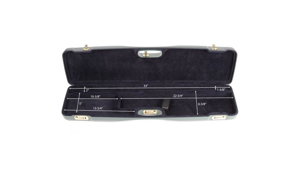 Negrini OU/SxS Luxury Travel Shotgun Hard Case, Green/Navy, 34x8.3x3.3 1602LR/4704