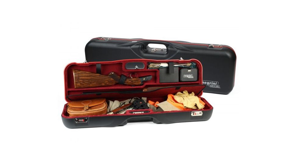 Negrini OU/SxS Shotgun Luggage Case, Black/Red, L35.6in x W10.8in x D5.9in 1646LR-LUG/5290