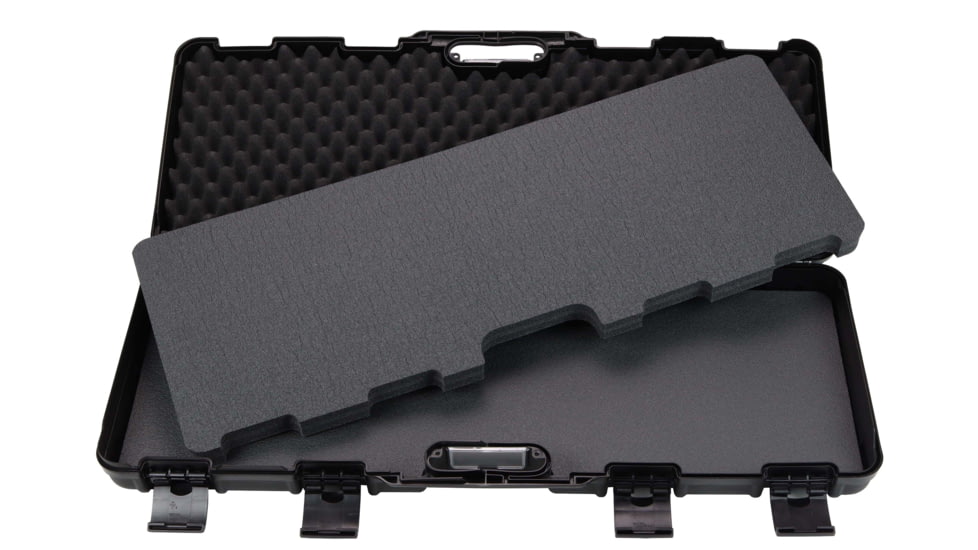 Negrini Tactical Rifle Case, Solid Velvet Covered Foam, 44' max, 36inL x 14inW x 5inD, Black/Black, 1690ISY