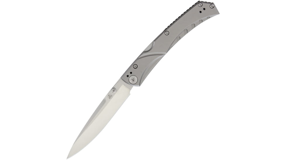 Nemesis MPR-1 Lockback Folding Knife, 3.5in Satin Vg-10 SS Blade, Silver Tini Finish Titanium Handle, Thumb Stud, Pocket Clip, NK-19