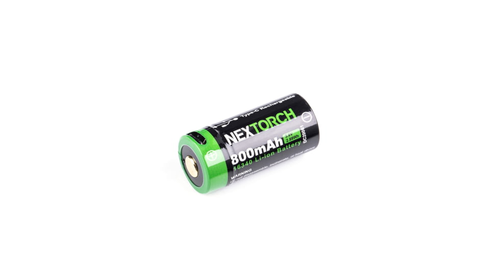 Nextorch 16340 USB-C Direct Recharge Battery, Black, DC20044