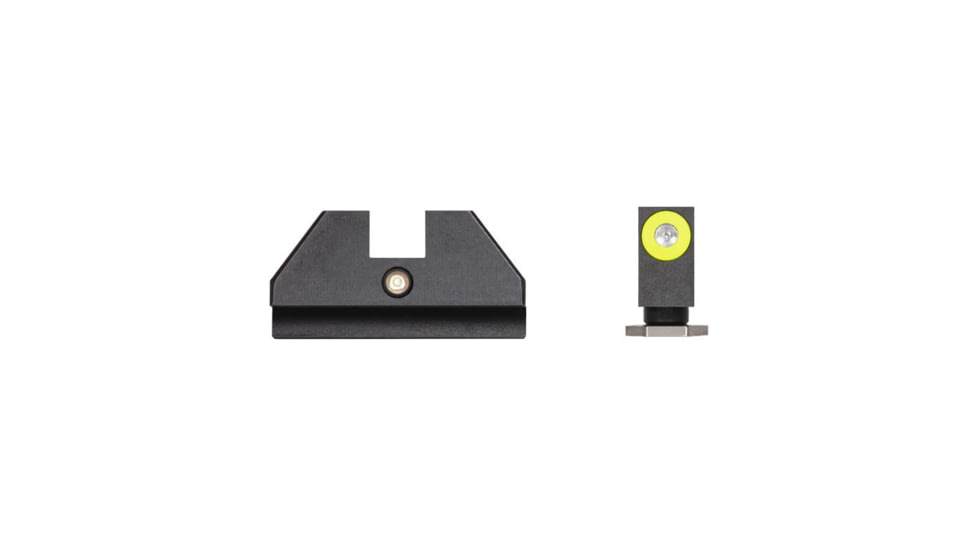 Night Fision Accur8 Student Gun Night Sight Set, Glock 42/43/43x, Yellow Front, One-Dot Rear, Black, GLK-003-015-YGZG