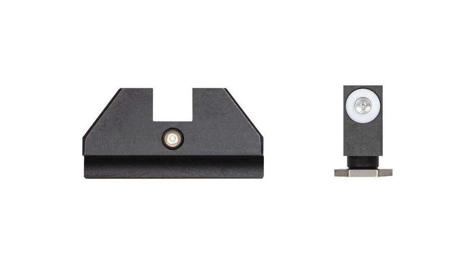 Night Fision Accur8 Student Gun Night Sight Set, Glock 42/43/43X, White Front Ring, One-Dot Rear, GLK-003-015-WGZG