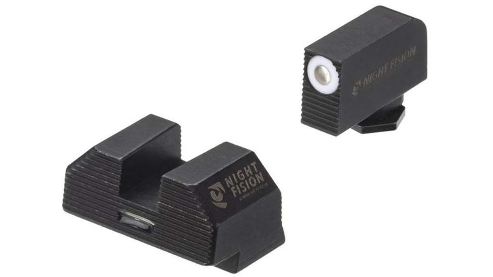 Night Fision Costa Ludus Night Sight Set, Glock 42/43/43X, White Front Ring, Horizontal Tritium Bar Rear, GLK-003-010-WGXG