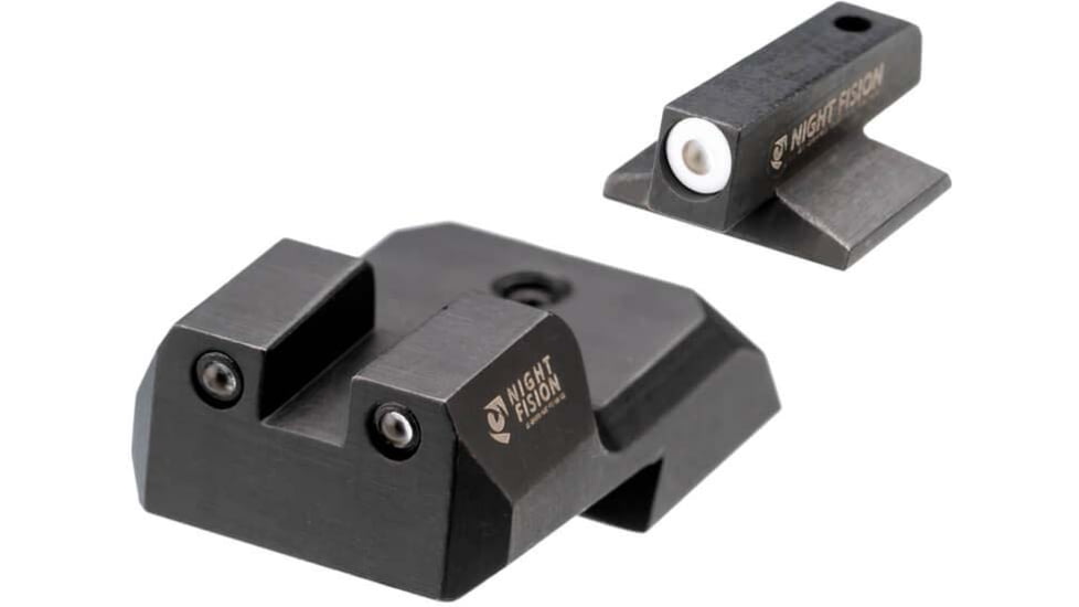 Night Fision 1911 Tritium Night Sight Set, .160 Blade White Front Ring, 1911-326-003-WGZG