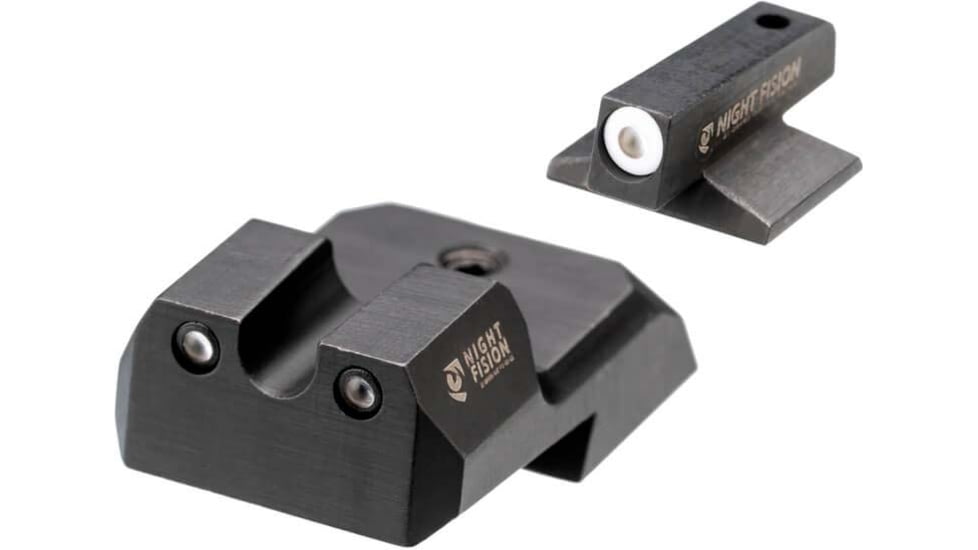 Night Fision 1911 Tritium Night Sight Set, .160 Blade White Front Ring, U Notch Rear, 1911-326-007-WGZG