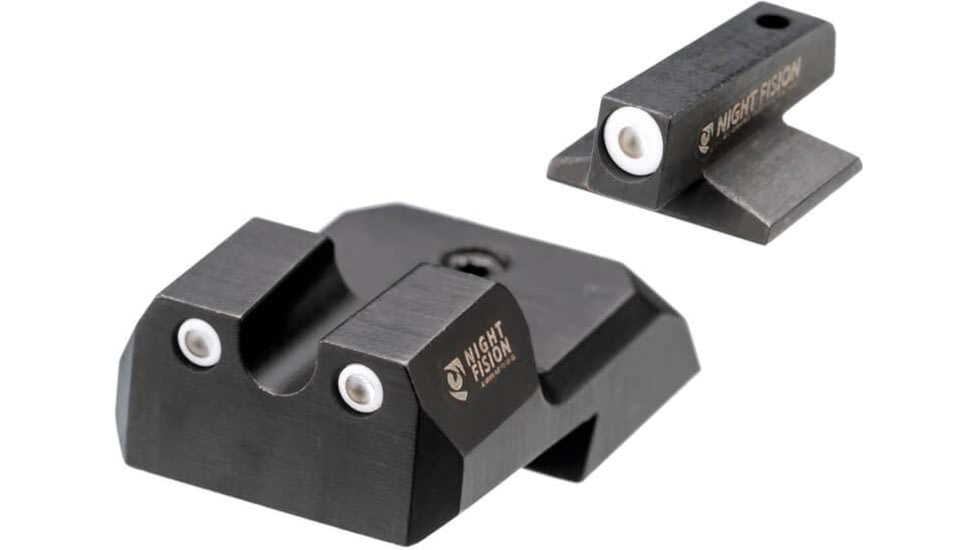 Night Fision 1911 Tritium Night Sight Set, .160 Blade White Front Ring, U Notch White Rear Rings, 1911-326-007-WGWG