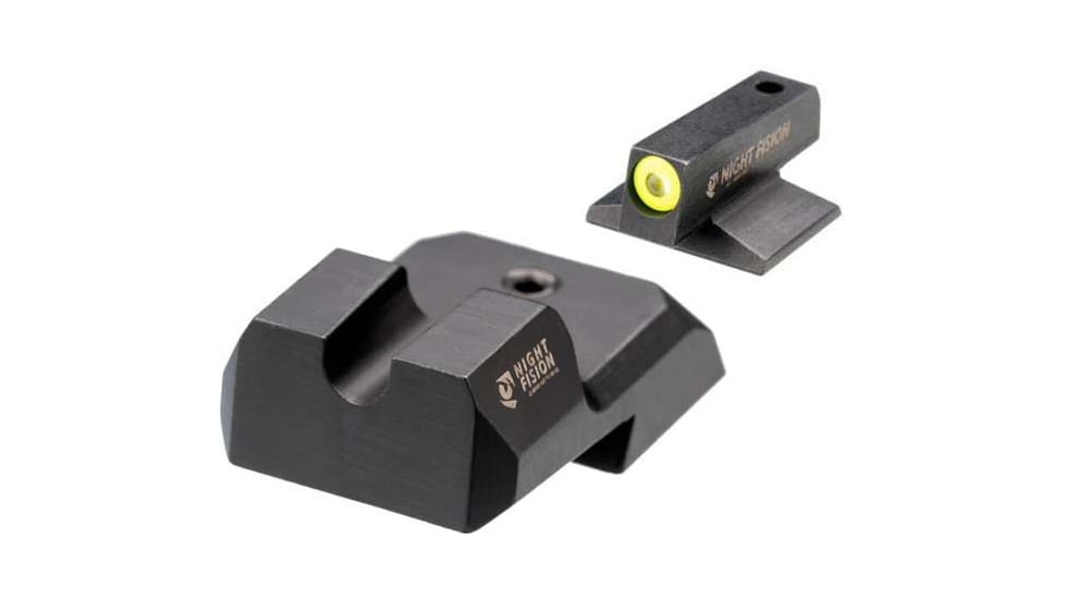 Night Fision 1911 Tritium Night Sight Set, .160 Blade Yellow Front Ring, U Notch Blank Rear, 1911-326-014-YGZX
