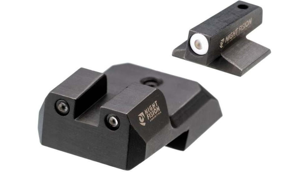 Night Fision 1911 Tritium Night Sight Set, .180 Blade White Front Ring, 1911-325-003-WGZG