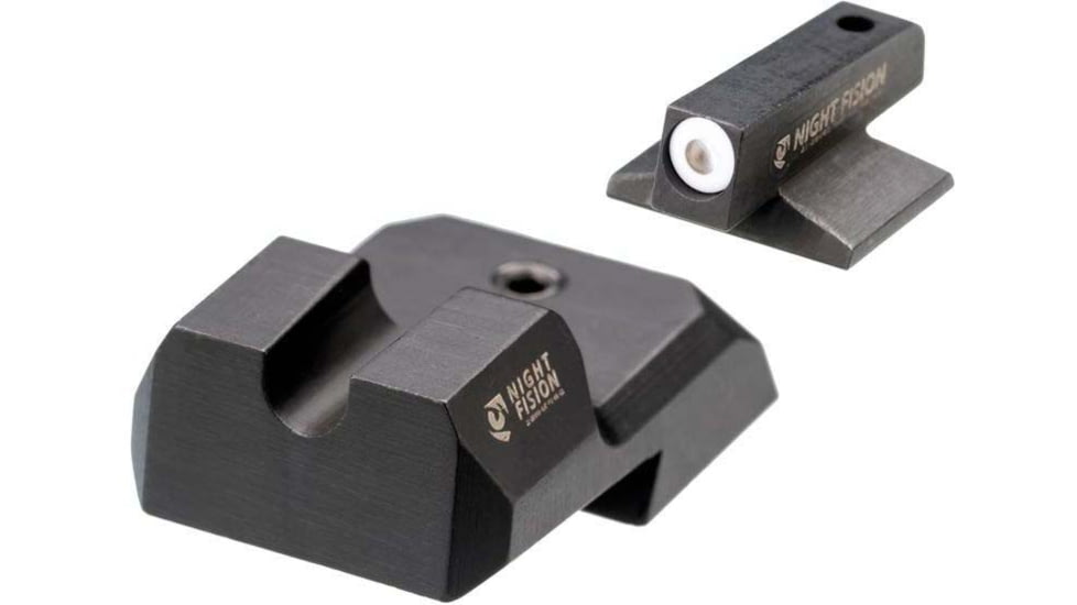 Night Fision 1911 Tritium Night Sight Set, .180 Blade White Front Ring, U Notch Blank Rear, 1911-325-014-WGZX