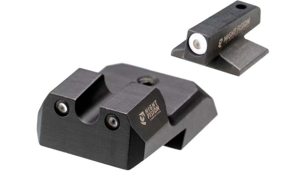 Night Fision 1911 Tritium Night Sight Set, .180 Blade White Front Ring, U Notch Rear, 1911-325-007-WGZG