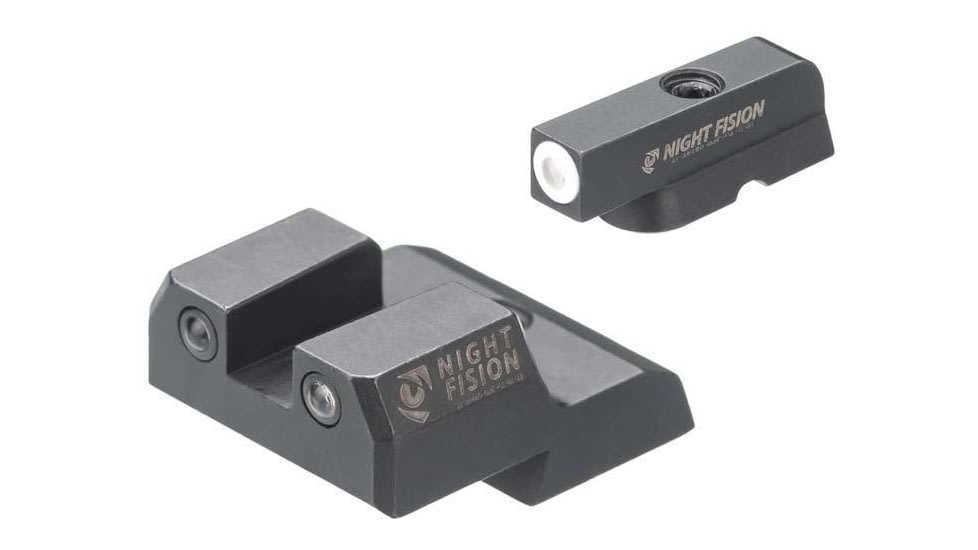 Night Fision Standard Height Night Sight Set, CZ 75/85, White Front Ring, CZU-079-003-WGZG