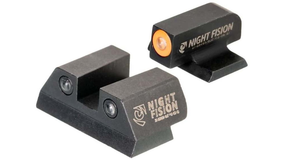 Night Fision Standard Height Night Sight Set, FN 509, Orange Front Ring, FNH-101-003-OGZG