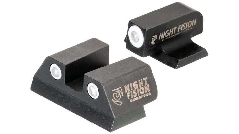 Night Fision Standard Height Night Sight Set, FN 509, White Front Ring, White Rear Rings, FNH-101-003-WGWG