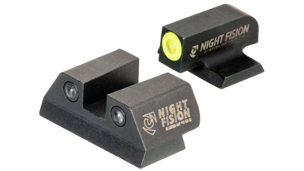 Night Fision Standard Height Night Sight Set, FN 509, Yellow Front Ring, FNH-101-003-YGZG