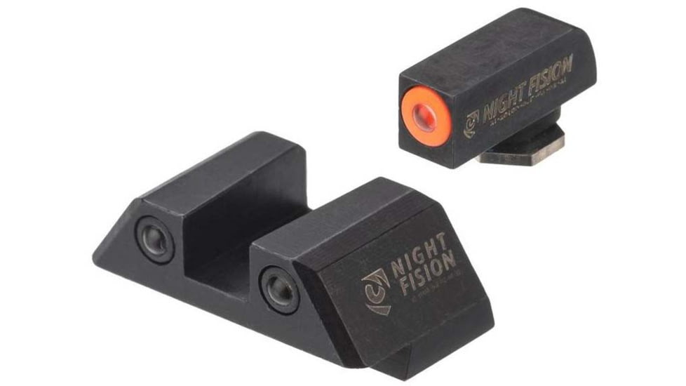 Night Fision Standard Height Night Sight Set, Glock 48, Orange Front Ring, GLK-005-003-OGZG