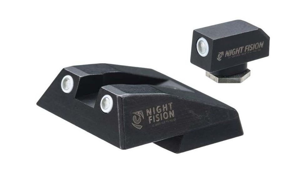 Night Fision Standard Height Night Sight Set, SAR 9, White Front Ring, White Rear Rings, SAR-301-003-WGWG