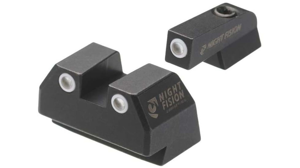 Night Fision Standard Height Night Sight Set, SAR B6, White Front Ring, White Rear Rings, SAR-302-003-WGWG