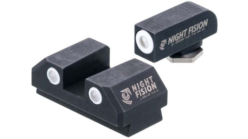 Night Fision Standard Height Night Sight Set, Taurus G3c/GX4, White Front Ring, White Rear Rings, TAU-252-003-WGWG