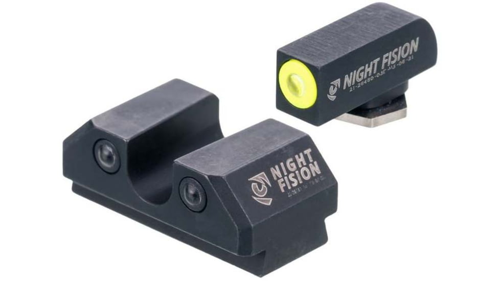Night Fision Standard Height Night Sight Set, Taurus G3c/GX4, Yellow Front Ring, U Notch Rear, TAU-252-007-YGZG