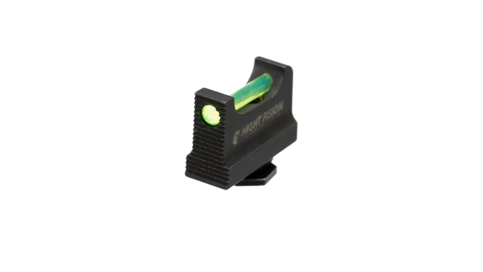 Night Fision Optic Height Fiber Sight Set, Glock 17/19/45/48 w/ RMR/507c/SRO/ACRO, Green Front, Black, GLK-001-330-353-GFZX