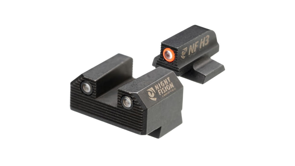 Night Fision Optics Ready Stealth Night Sight Set for Canik Mete SF and TP9 Pistols w/ Orange Front Ring, Black, One Size, CNK-029-187-250-OGZG