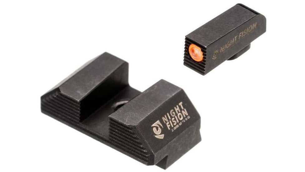 Night Fision Optics Ready Stealth Glock Night Sight Set, Glock 43/43x/42/48, Orange Front, Blank Rear, GLK-003-163-159-OGZX