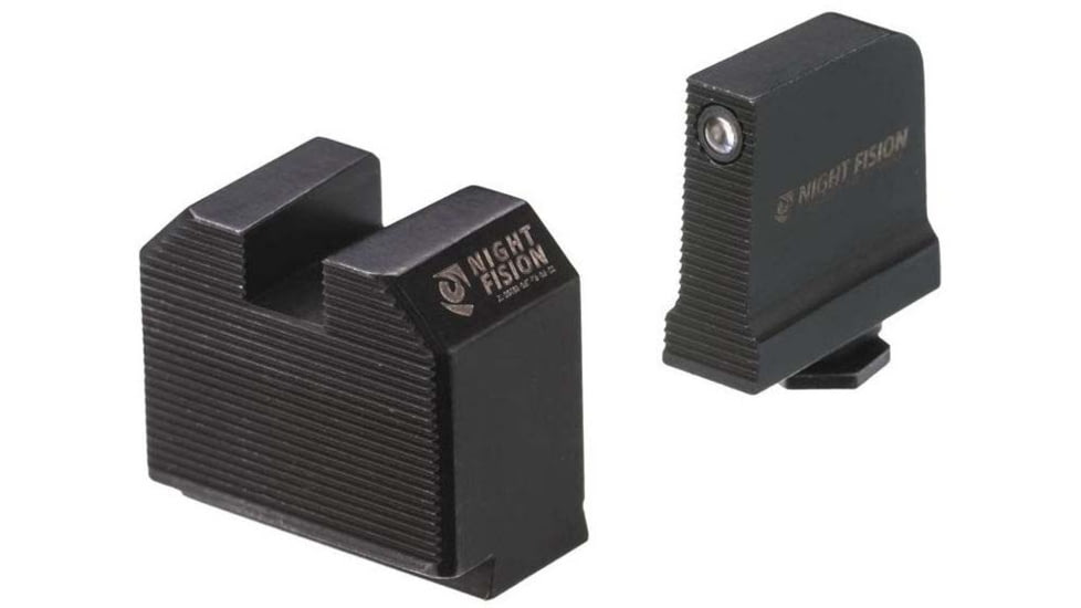 Night Fision Optics Ready Stealth Glock Night Sight Set, Glock 43/43x w/ RMRcc, Black Front Ring, Blank Rear Sight, GLK-003-465-472-ZGZX