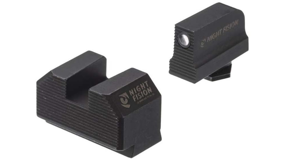 Night Fision Optics Ready Stealth Glock Night Sight Set, Glock 48 w/ 507k, Black Front Ring, Blank Rear Sight, GLK-005-290-313-ZGZX