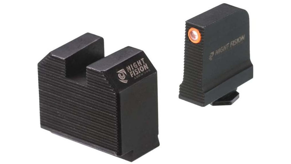 Night Fision Optics Ready Stealth Glock Night Sight Set, Glock 48 w/ RMRcc, Orange Front Ring, Blank Rear Sight, GLK-005-465-488-OGZX