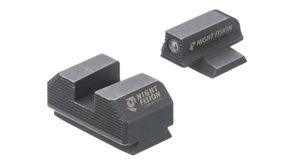 Night Fision Optics Ready Stealth Ruger Night Sight Set, Ruger Max 9, Black Front Ring, Blank Rear Sight, RUG-326-185-262-ZGZX