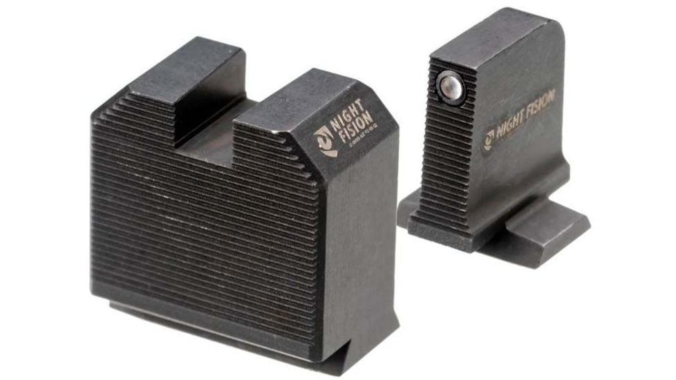 Night Fision Optics Ready Stealth Smith &amp; Wesson Night Sight Set, S&amp;W M&amp;P w/ DPP/509t/Acro, Black Front Ring, Blank Rear Sight, SAW-205-464-560-ZGZX