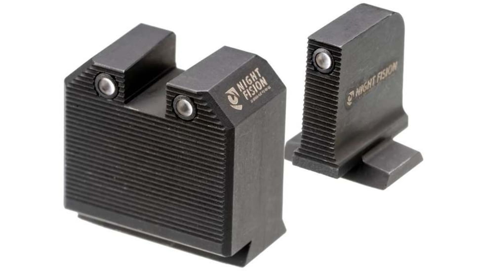 Night Fision Optics Ready Stealth Smith &amp; Wesson Night Sight Set, S&amp;W M&amp;P w/ DPP/509t/Acro, Black Front Ring, SAW-205-464-560-ZGZG