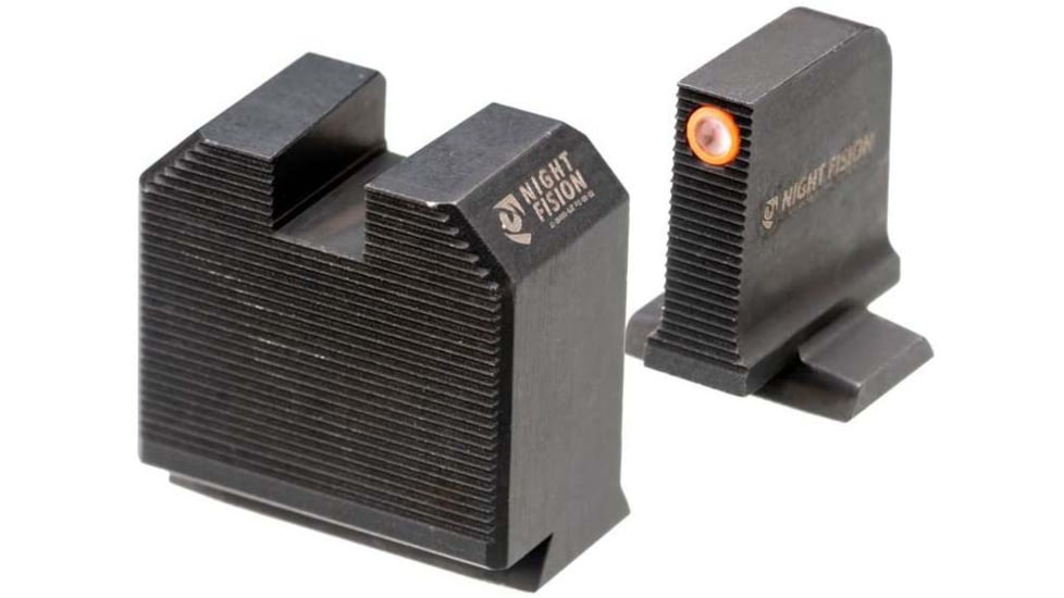 Night Fision Optics Ready Stealth Smith &amp; Wesson Night Sight Set, S&amp;W M&amp;P w/ DPP/509t/Acro, Orange Front Ring, Blank Rear Sight, SAW-205-464-560-OGZX