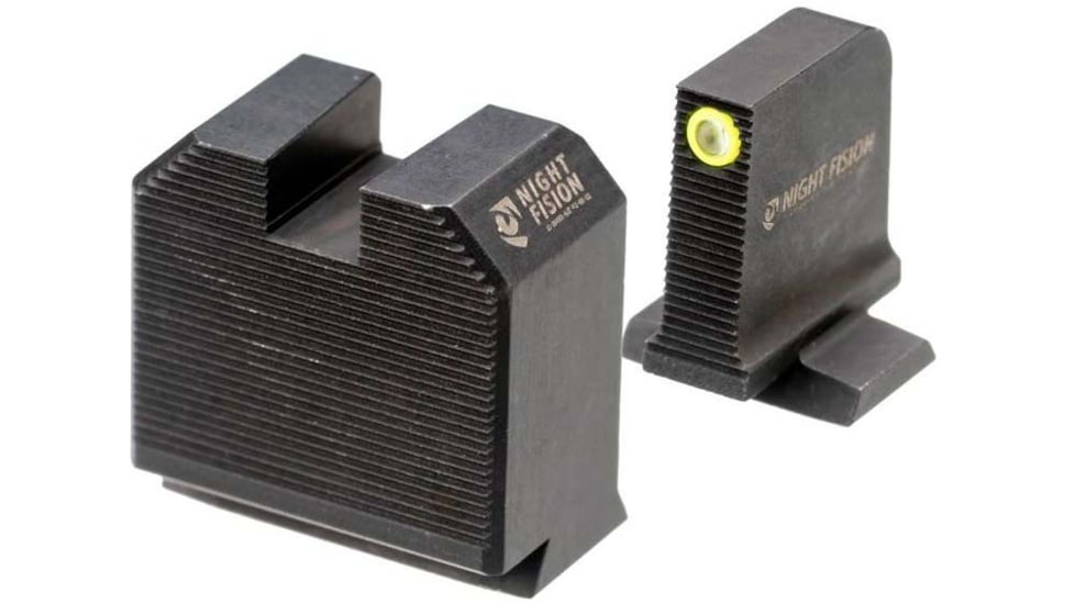 Night Fision Optics Ready Stealth Smith &amp; Wesson Night Sight Set, S&amp;W M&amp;P w/ DPP/509t/Acro, Yellow Front Ring, Blank Rear Sight, SAW-205-464-560-YGZX