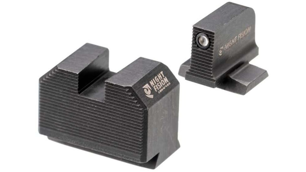Night Fision Optics Ready Stealth Smith &amp; Wesson Night Sight Set, S&amp;W M&amp;P w/ RMR/507c/SRO, Black Front Ring, Blank Rear Sight, SAW-205-311-402-ZGZX