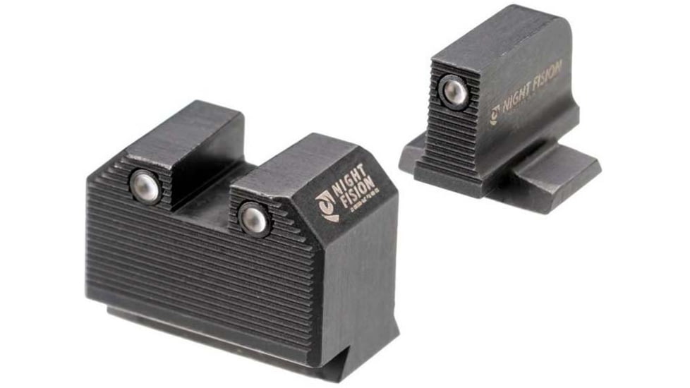 Night Fision Optics Ready Stealth Smith &amp; Wesson Night Sight Set, S&amp;W M&amp;P w/ RMR/507c/SRO, Black Front Ring, SAW-205-311-402-ZGZG