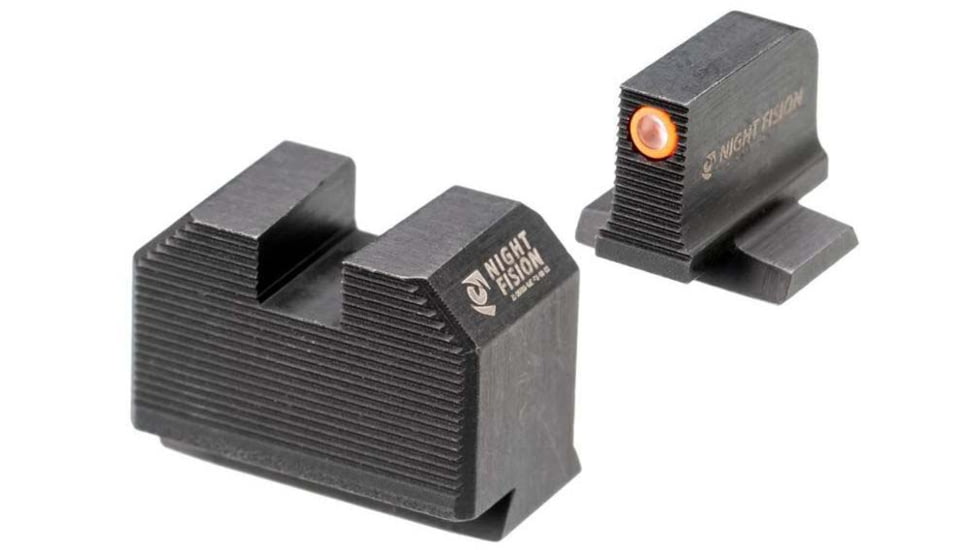 Night Fision Optics Ready Stealth Smith &amp; Wesson Night Sight Set, S&amp;W M&amp;P w/ RMR/507c/SRO, Orange Front Ring, Blank Rear Sight, SAW-205-311-402-OGZX
