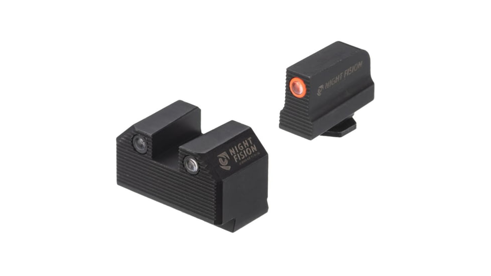Night Fision Optics Ready Stealth Night Sight Set, Glock 17/19/34 w/ RMR/507c/508t, Orange Front, Black, GLK-001-290-313-OGZG