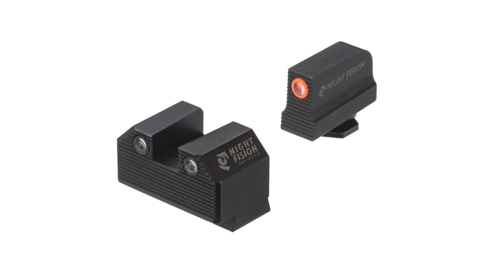 Night Fision Optics Ready Stealth Night Sight Set, Glock 43/43x w/ 507k, Orange Front, Black, GLK-003-290-297-OGZG