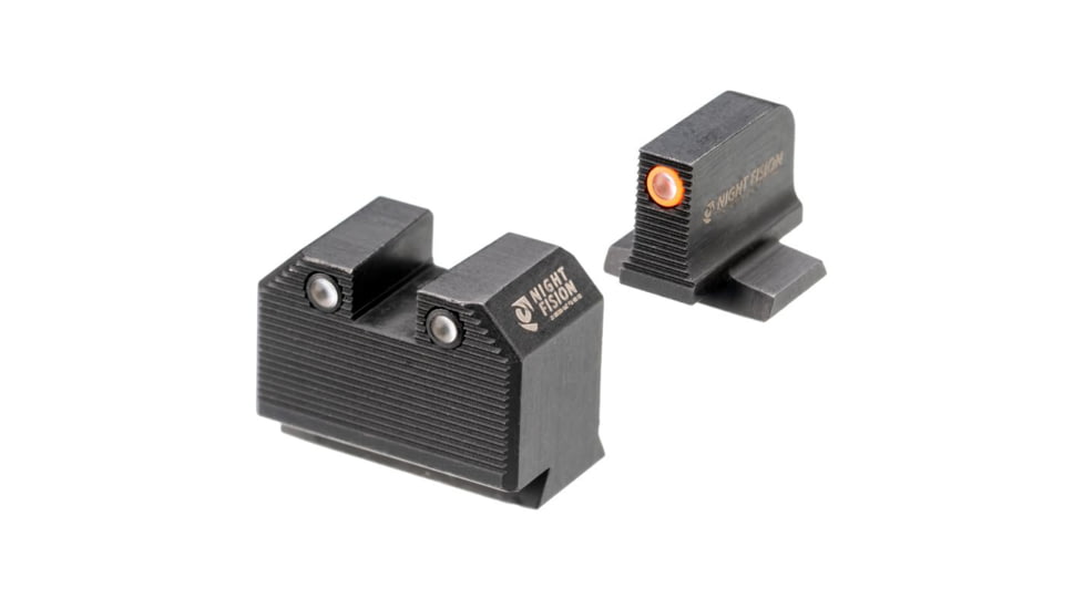 Night Fision Optics Ready Stealth Night Sight Set, S&amp;W M&amp;P w/ RMR/507c/SRO, Orange Front, Black, SAW-205-311-402-OGZG