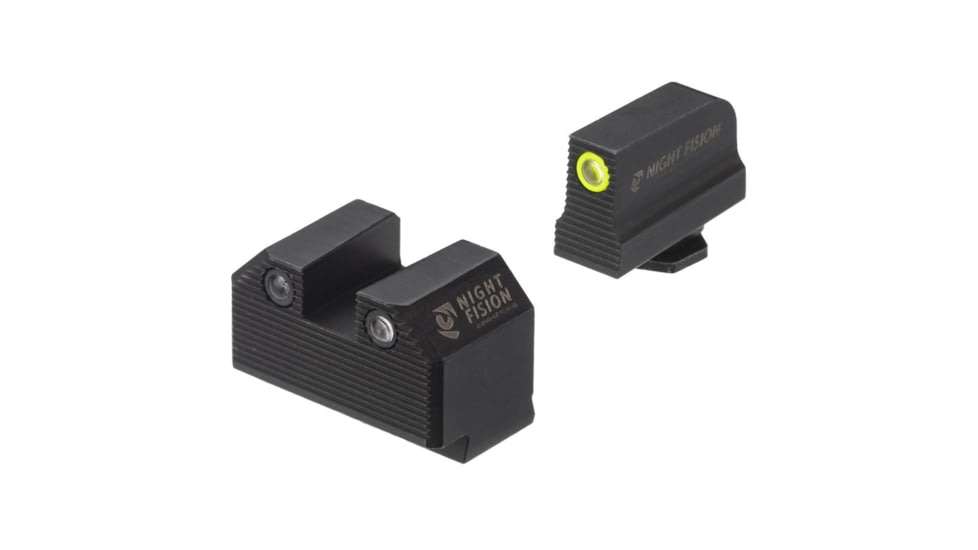 Night Fision Optics Ready Stealth Night Sight Set, Walther PDP/PPQ w/ RMR/507c/508t, Yellow Front, Black, WAL-277-290-313-YGZG